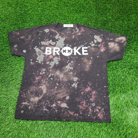 Brokie Shirt XL 23x27 Spellout Bleached - Picture 1 of 11